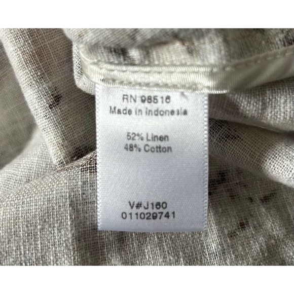 Coldwater Creek Womens Size Large Fall Leaves Linen Blend Button‎ Up Dress - Picture 8 of 8